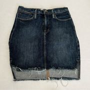 Frame Women’s Dark Wash Step Hem Denim Mini Skirt Size 27