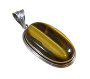 Sterling Silver Tigers Eye Pendant, Vintage Southwestern Style Pendant