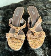 franco sarto sandals faux croc 7.5