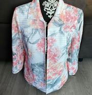 ALFRED DUNNER PETITE New With Tag 3/4 Sleeve White Floral Blazer Jacket Size 6P