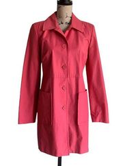 LOFT Barbiecore Pink Trench Coat Sz Small