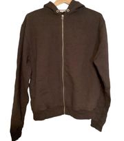 Good American oversized dark‎ brown hoodie size L