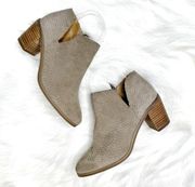 Lucky Brand PARNESA ankle booties tan brown textured chunky block heel size 8M