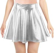 NEW Metallic Skirt Ballet Dance Disco Skater Holographic XL