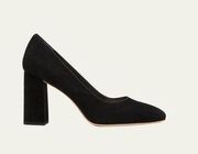 LOEFFLER RANDALL black Rue Simple Suede Block-Heel Pumps  size 6.5