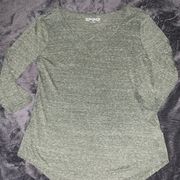 Women’s moss/army green three-quarter sleeve shirt top size medium