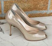 Casadei nude patent leather heels size 5