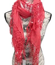 Gypsy 05 Coral and White Tie Dye Beach Sarong Scarf Wrap Cover Up NWT