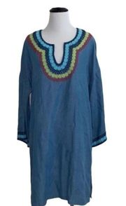 Tommy bahama small embroidered‎ chambray cover up dress