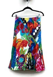 Jams World Voile Cruise Mix Hawaiian Multicolor Printed Swing Mini Skirt NWT S