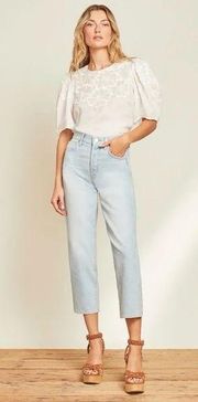 NEW Veronica Beard Jeans Blake Crop Classic Straight Aire