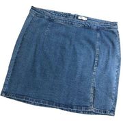 RUE 21 Jean Skirt NEW Mini Medium Wash Blue Denim Plus Size 3X Back Zipper NWT