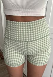 Checkered biker shorts