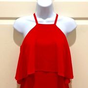 Ali & Jay Red High Neck Spaghetti Strap Mini Dress