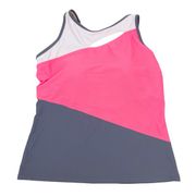 NEW Free Country Color Block Cutout Tankini Swim Top Grey Coral Women's Size XL