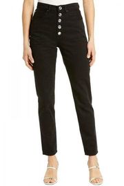 WeWoreWhat The Danielle Crystal Straight Jeans Black 26 NEW FLAWED