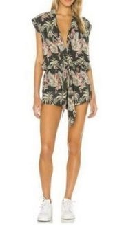 One Teaspoon One Piece Romper Palm Kingston Plays Black Tropical Women’s XS NWT