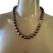 Vintage Joan Rivers chocolate brown pearl necklace