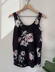 Joie 100% Silk Tank Top Floral Sleeveless Sheer Lightweight Summer Spring