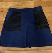 ASOS, women's navy blue with black pockets and back zip up closure skirt size 4