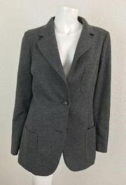 Coat Large Gray Cotton Viscose Buttons Coat Pocket