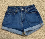 Wild Fable  Highest Rise Mom Cuffed Jean Shorts Embroidered Happy - Size 2