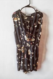 Bishop + Young Black Floral Sleeveless Romper