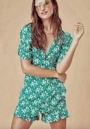 FOR LOVE & LEMONS Zamira Floral Drape Romper Sz Medium