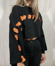 NWT  BSBW Ribbon Black Oversized Cropped Sweater