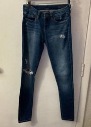 Distressed Zip Up Jean Size 26