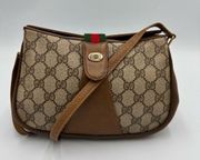 Gucci Brown/Beige GG Supreme Canvas and Leather Vintage Web Shoulder Bag