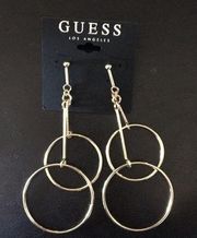 Guess Pendulum Double Rings Earrings 4"