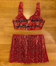 Fire Chasling Starlight Vinyl Bustier & Skirt Set