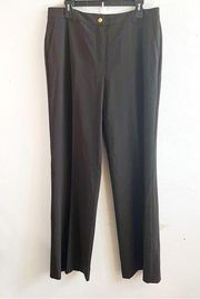 St John Collection Trousers Black Wool Blend Wide Leg Pants Sz 14 EUC