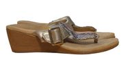 Vionic Alanis Womens Toe Post Wedge Sandal Thong Orthaheel Snakeskin 5