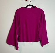 Bryn Walker magenta boat neck cropped sweatshirt