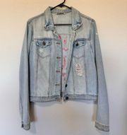 Distressed Graphic Jean Jacket