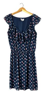 Floral Navy  Dress L