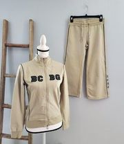 BCBGMaxazria Capri Pant Zippered Bling Jacket Sweatsuit S