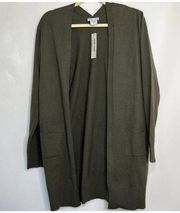 Sweet Romeo Womens Cardigan Green Size Small‎ Open Front Pockets