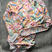 NEW  Floral Surf Rash guard Long Sleeve One Piece Swimsuit Medium