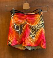 azalea orange animal print short