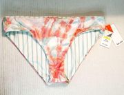 Splendid Bellini Reversible Retro Bikini Bottom Sz M NWT Tie Dye & Stripes