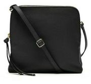 Banana Republic Black Leather Double Pouch Crossbody Bag Purse