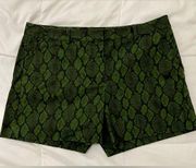 Womens Michael Kors green Snake Print Shorts size 12 chino shorts