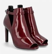 Michael Michael Kors Lawson Open Toe Bootie Burgundy Size 6.5 New Womens