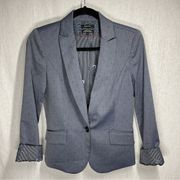 RW&Co Blue Blazer Jacket with 3/4 Sleeves in Size 2