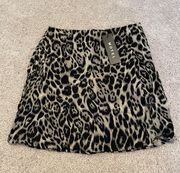 Sheny Grey Leopard Mini Skirt