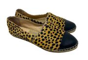 Loeffler Randall Mara Cheetah Leopard Calf Hair Espadrille Flats Size 7.5