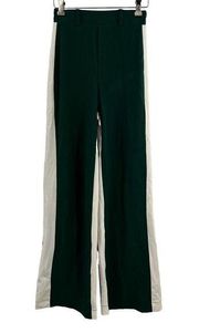 Bershka Green Wide Leg Pant Side Stripe Small